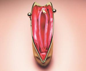 Распахнутый кошелек как символ половых губ после родов
